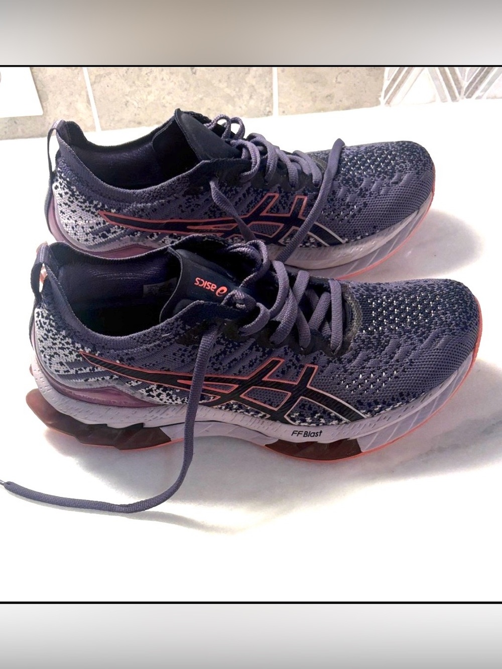 Asics Women's Navy Purple and Coral Running Shoes